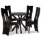 Baxton Studio Cian Dark Brown Upholstered and Finished Wood 5-Piece Dining Set 170-8036-10892 - alternate 1